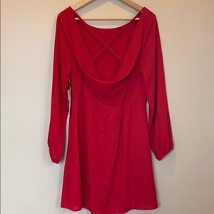 NWT Almost Famous Red Dress w Open Back Valentine
